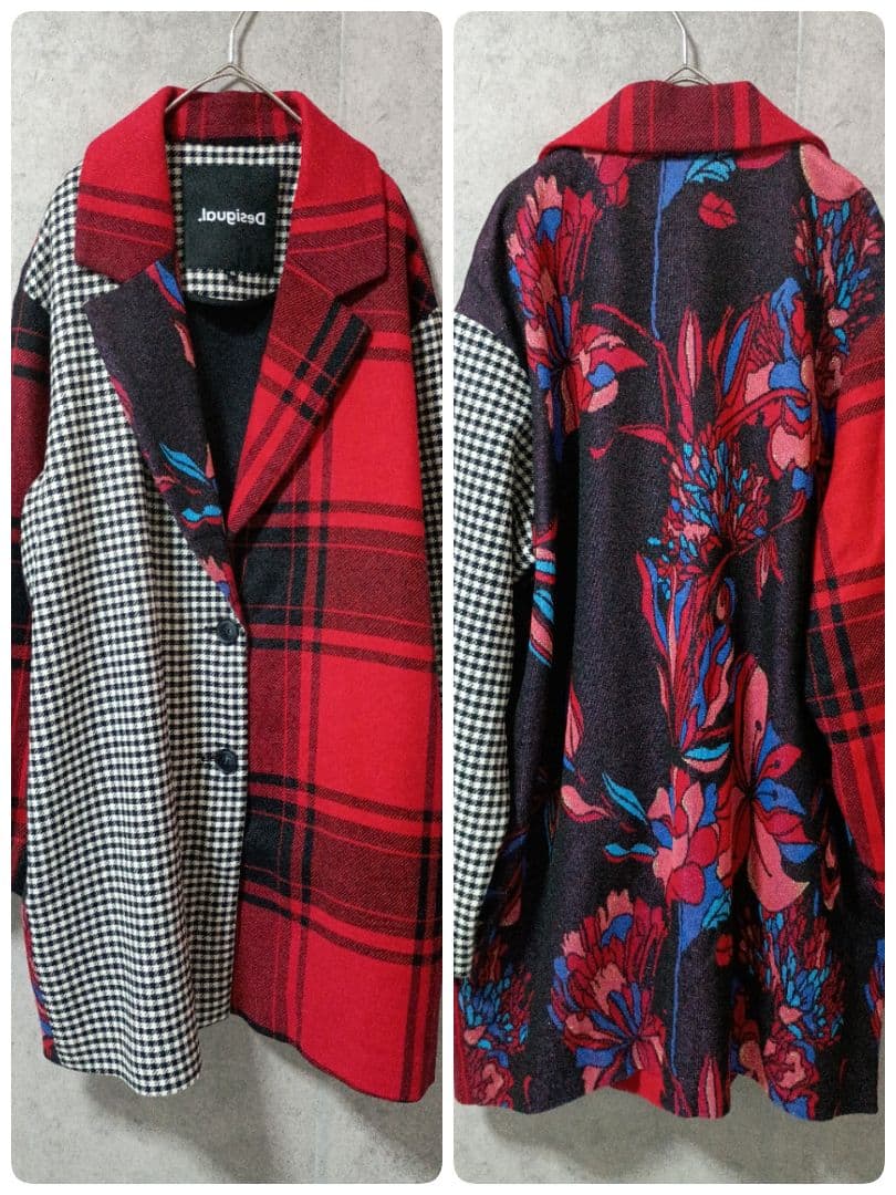 デシグアル/Desigual/ロングコート/ジャケット/46/2XL/希少/花柄