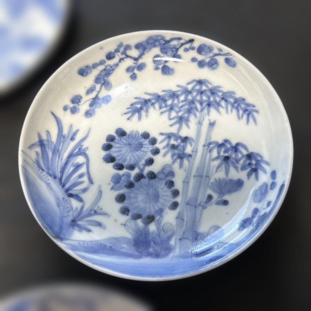 古伊万里　染付け　菊竹梅図　5枚❗️ ✨ばら売り可能です✨