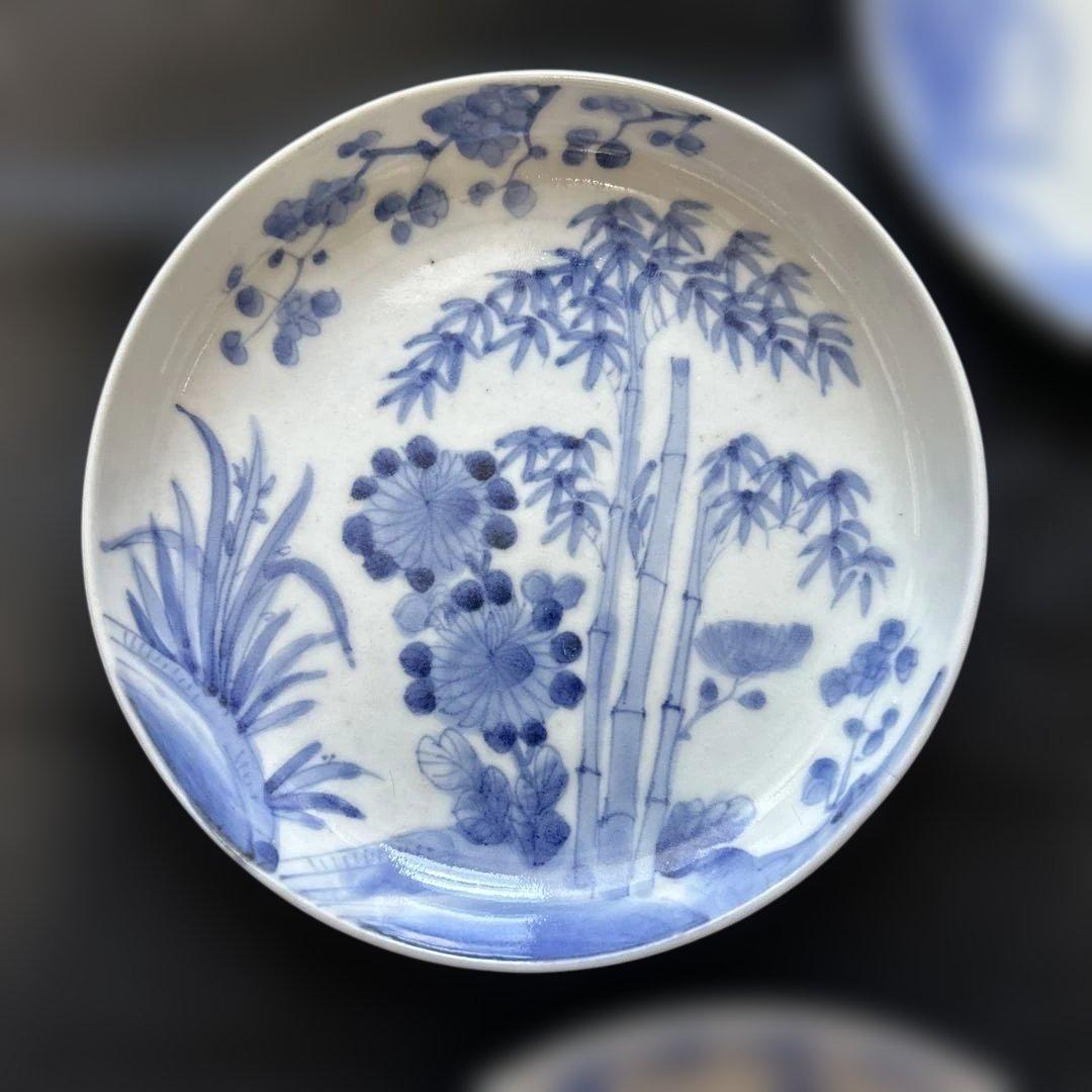 古伊万里　染付け　菊竹梅図　5枚❗️ ✨ばら売り可能です✨