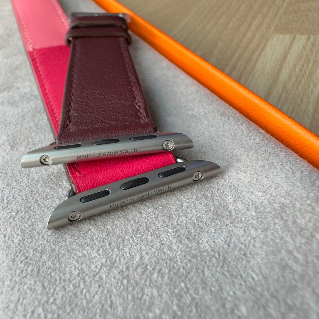 1994 Apple Watch エルメス　ローズピンク/ボルド　二重バンド