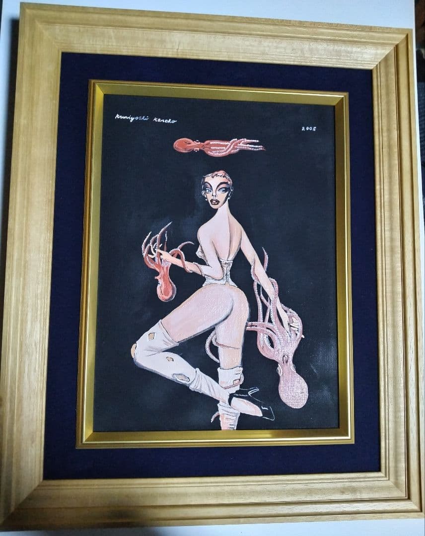 金子國義、絵画、油彩4F満潮2005額縁、肉筆、佐伯祐三、鴨居玲、片岡球子。