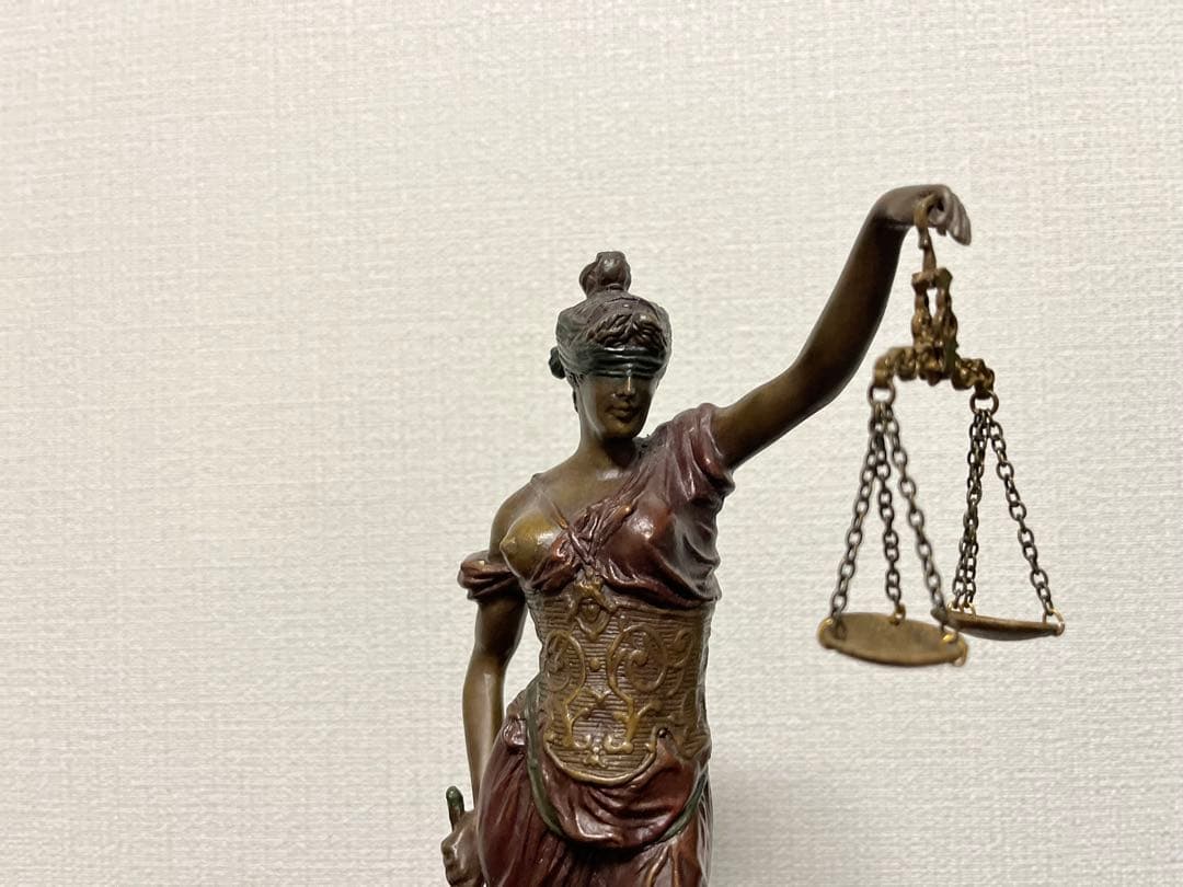 【ブロンズ製】正義の女神 テミス 像(彫刻家A・メイヤーの刻印あり)