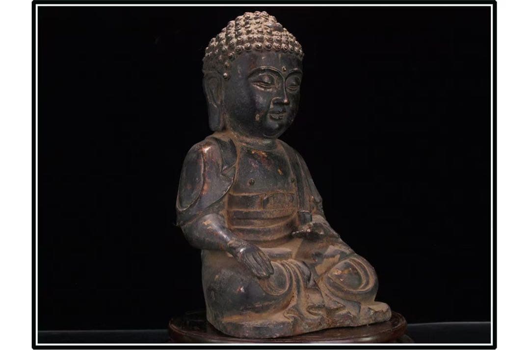 民間仕入れ品　美術館級中国明時代　銅製子如来様※激安骨董品G1145A12-2