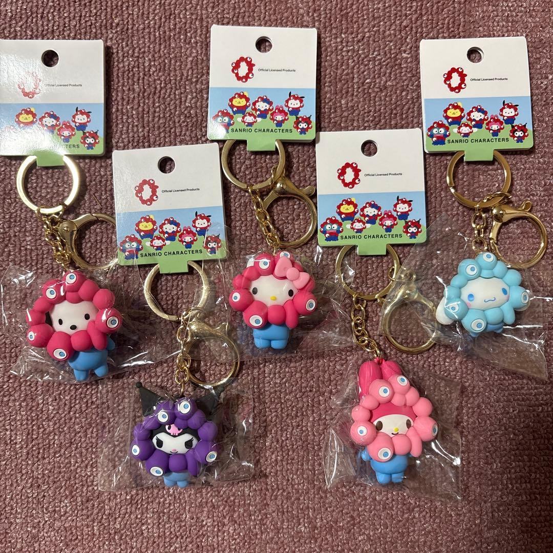 ミャクミャクサンリオ 立体マスコットカラーキーホルダー 5種セット パステル