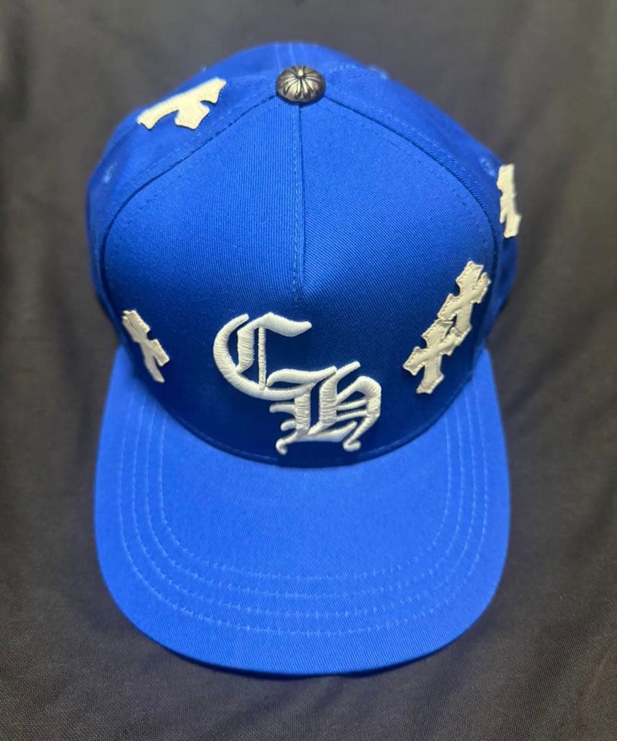 青 スナップバックキャップ