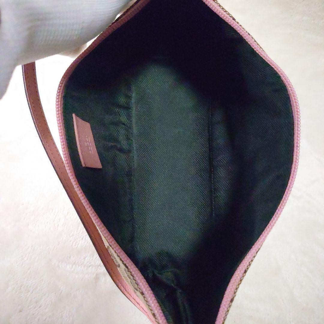 【美品・希少】グッチ アクセサリーポーチ GGキャンバス ピンク系 07198