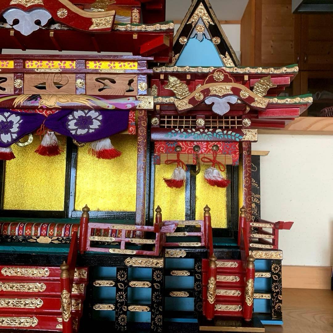 雛御殿 70cm×75cm アンティーク 木製 レトロ　ヴィンテージ