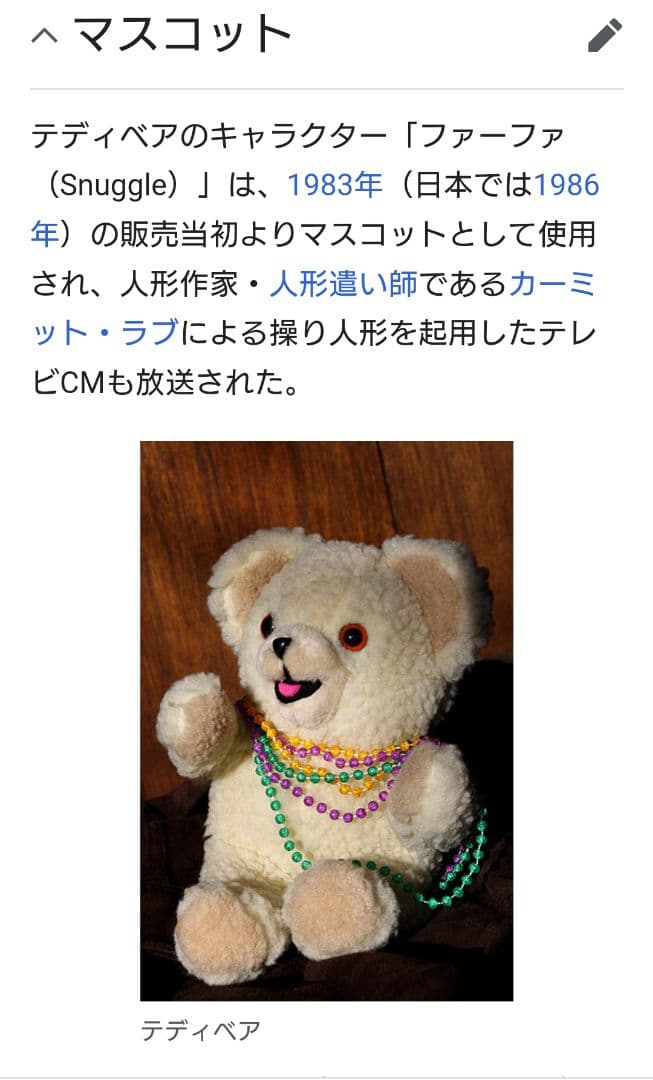 ファーファぬいぐるみ1986年から1990年代 ヴィンテージ　デットストック