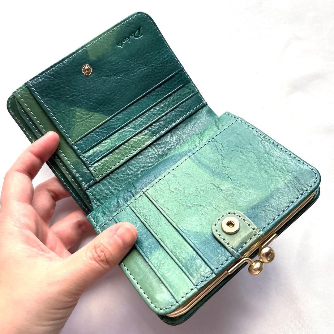 【新品同様】Dakota ダコタ ペンネロ がま口2つ折り財布 ブルー