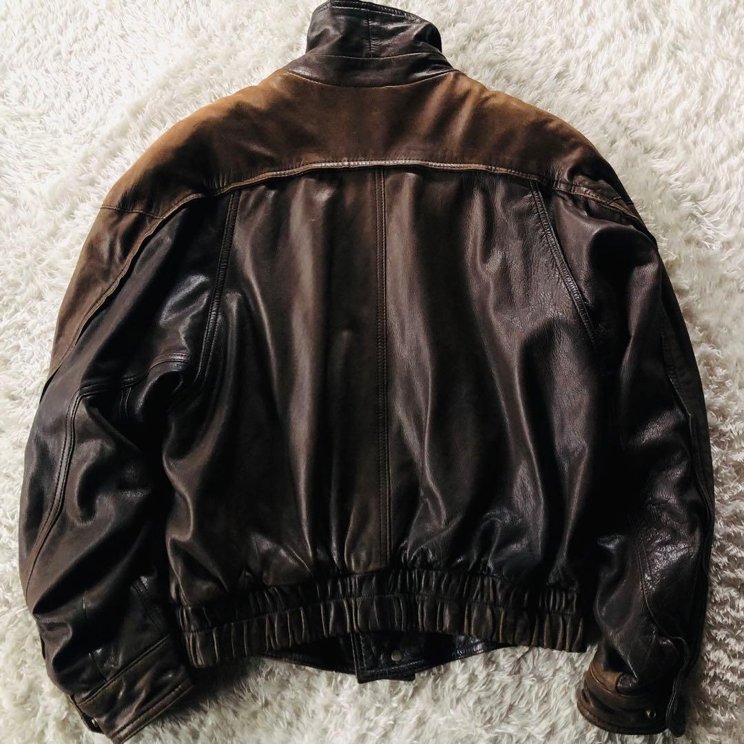 美品✨ ロバートコムストック ディアスキンジャケット 鹿革 艶感 ブラウン L