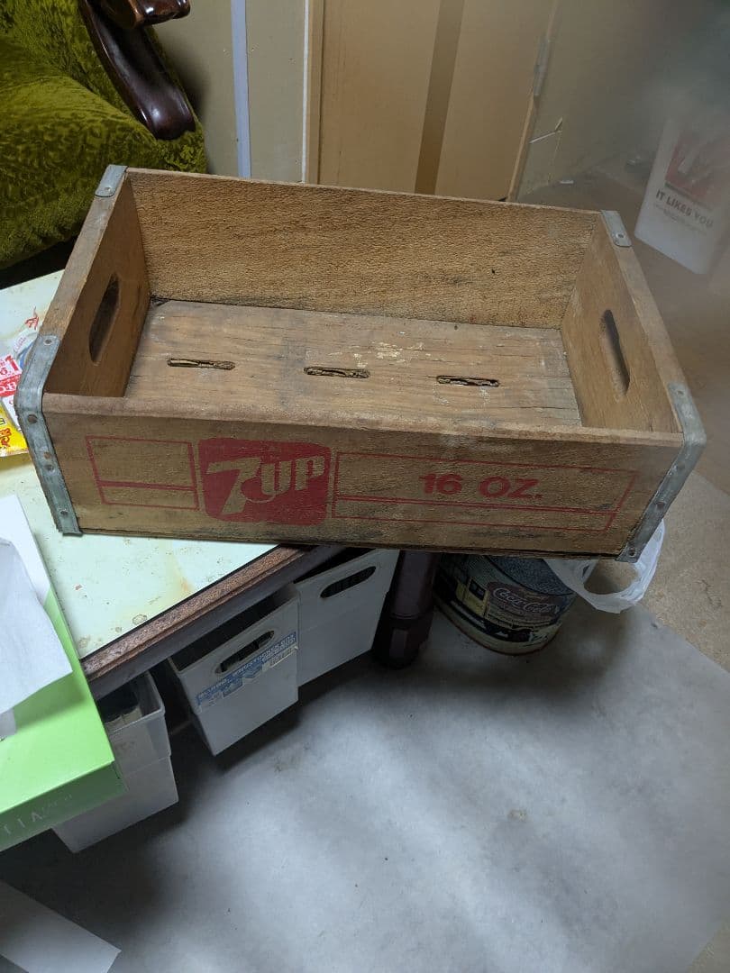 7UP ヴィンテージ木製収納ボックス 16 OZ