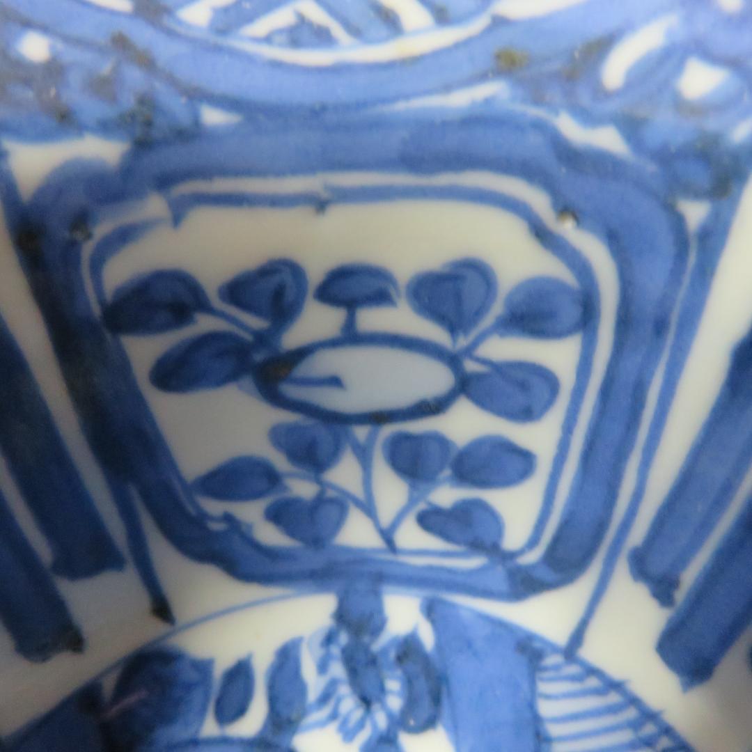 染付 蕎麦猪口 丸形 向付 3客 窯傷 歪み 染付 古染付写し