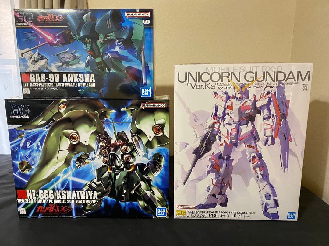 k*9様 RX-0 ユニコーンガンダム Ver.Ka 、HGアンクシャ、クシャト