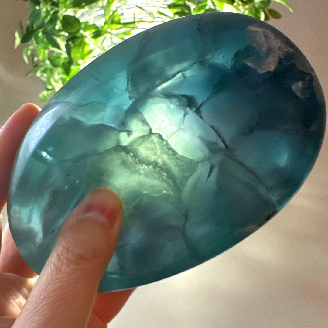 ブルーフローライト　石鹸置き　ソープトレー　フローライト　天然石