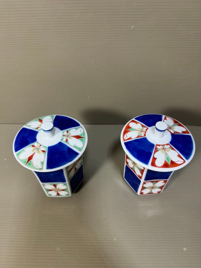 2278  深川製磁　湯呑蓋付　2客　未使用
