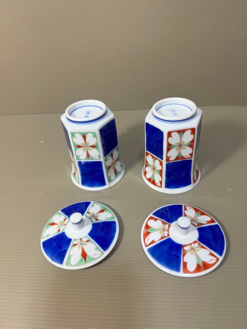 2278  深川製磁　湯呑蓋付　2客　未使用