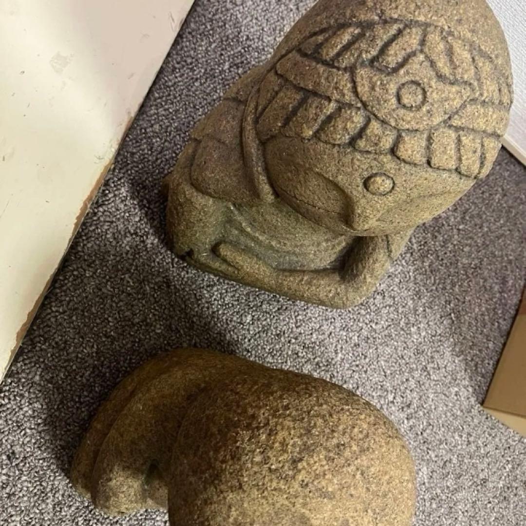 2点まとめて　石神彫刻工房　石んこ地蔵　大笑い　観音像