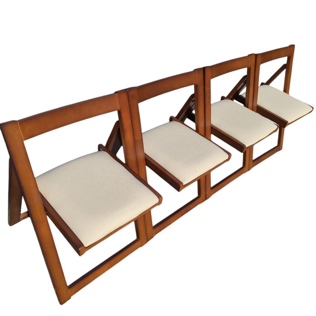 フォールディングチェア　木製　4脚セット