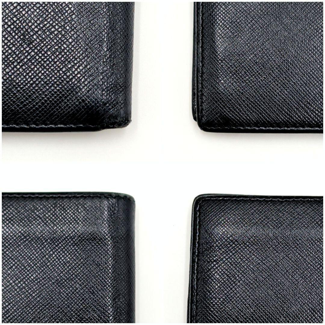 PRADA プラダ サフィアーノトライアングル 二つ折り財布 NERO 黒