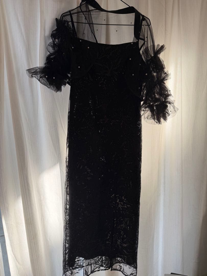 Leja ドレスエレガントなブラックマキシドレス