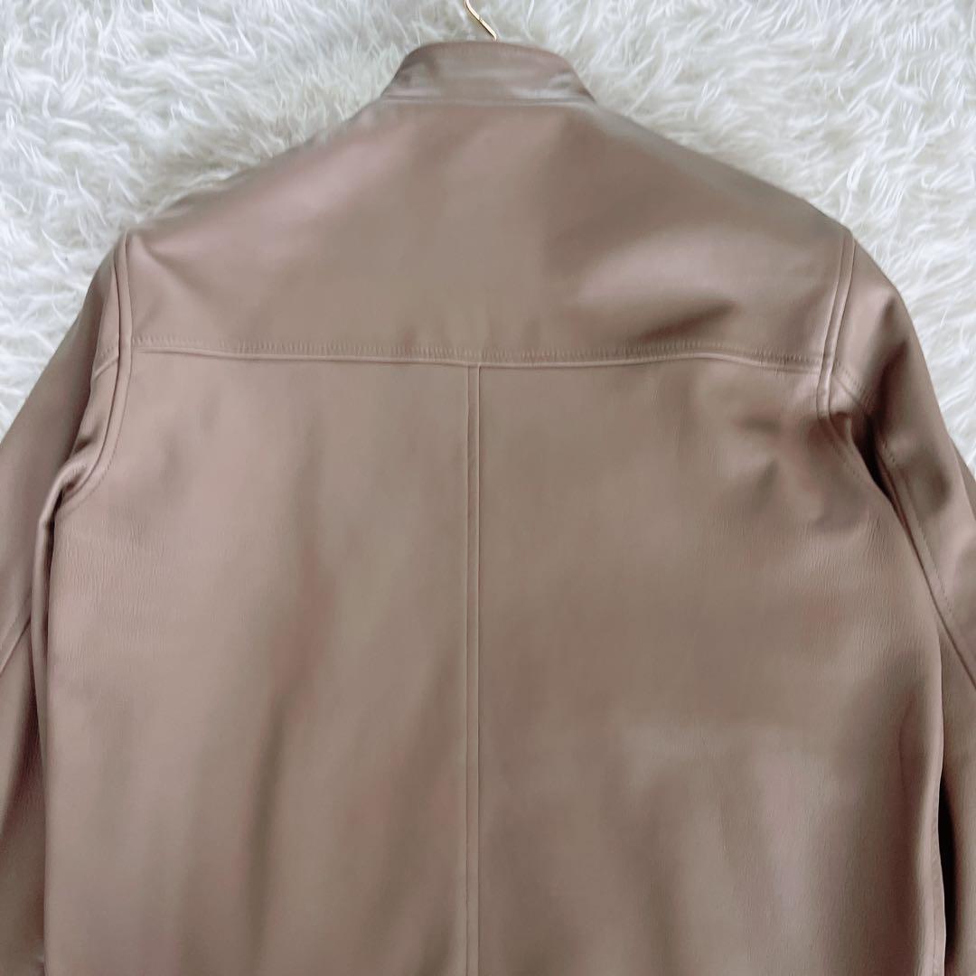 【Theory】シングルライダース 羊革 ベージュ XSサイズ