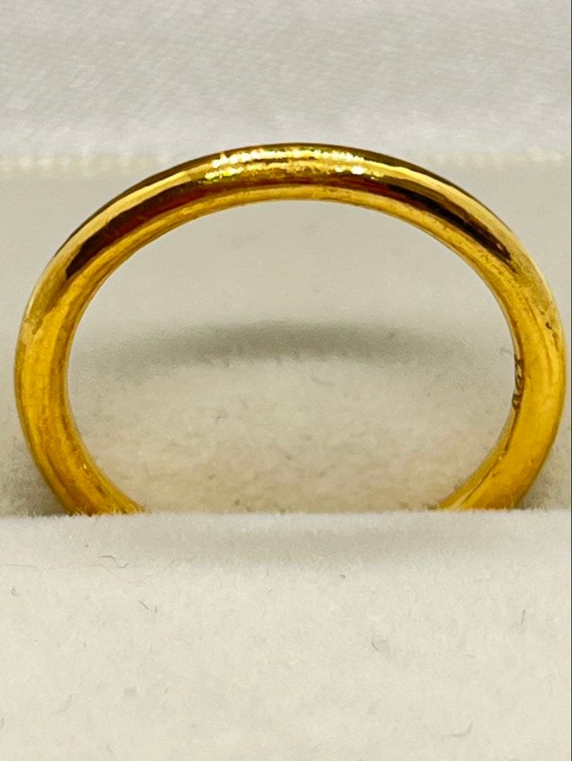 ありがとう！K24純金無地リング3.58g指輪リング刻印あり ハンドメイド