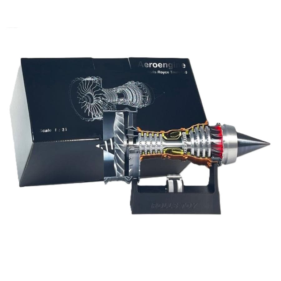 B 飛行機 エンジン 模型 完成品 回転 充電式 コレクション 光る 置物
