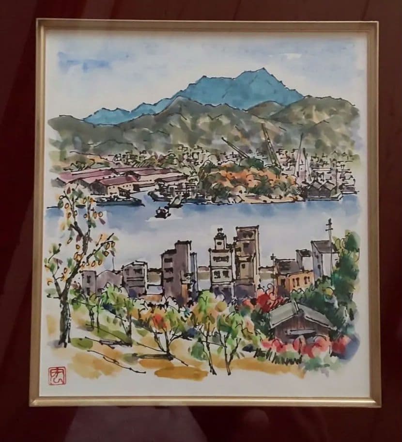 （原画）尾道風景【水彩画】絵画 インテリアにおすすめ