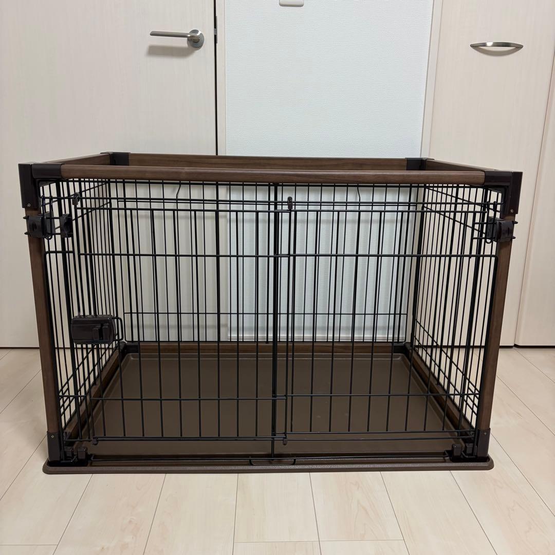 【数回のみ使用の美品】アイリスオーヤマ/ペットゲージ/オープンウッディサークル