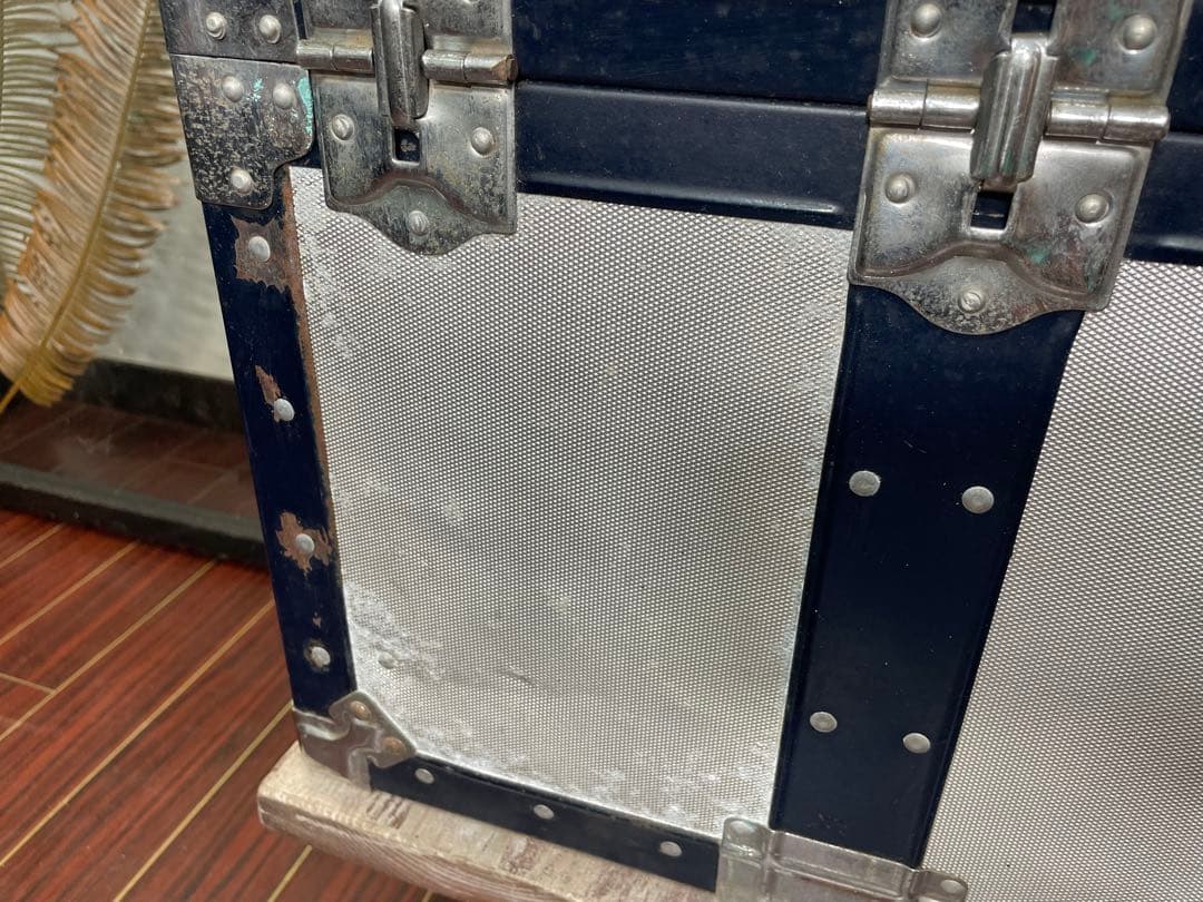 専用 ビンテージ アルミトランク トロリー センターテーブル インダストリアル