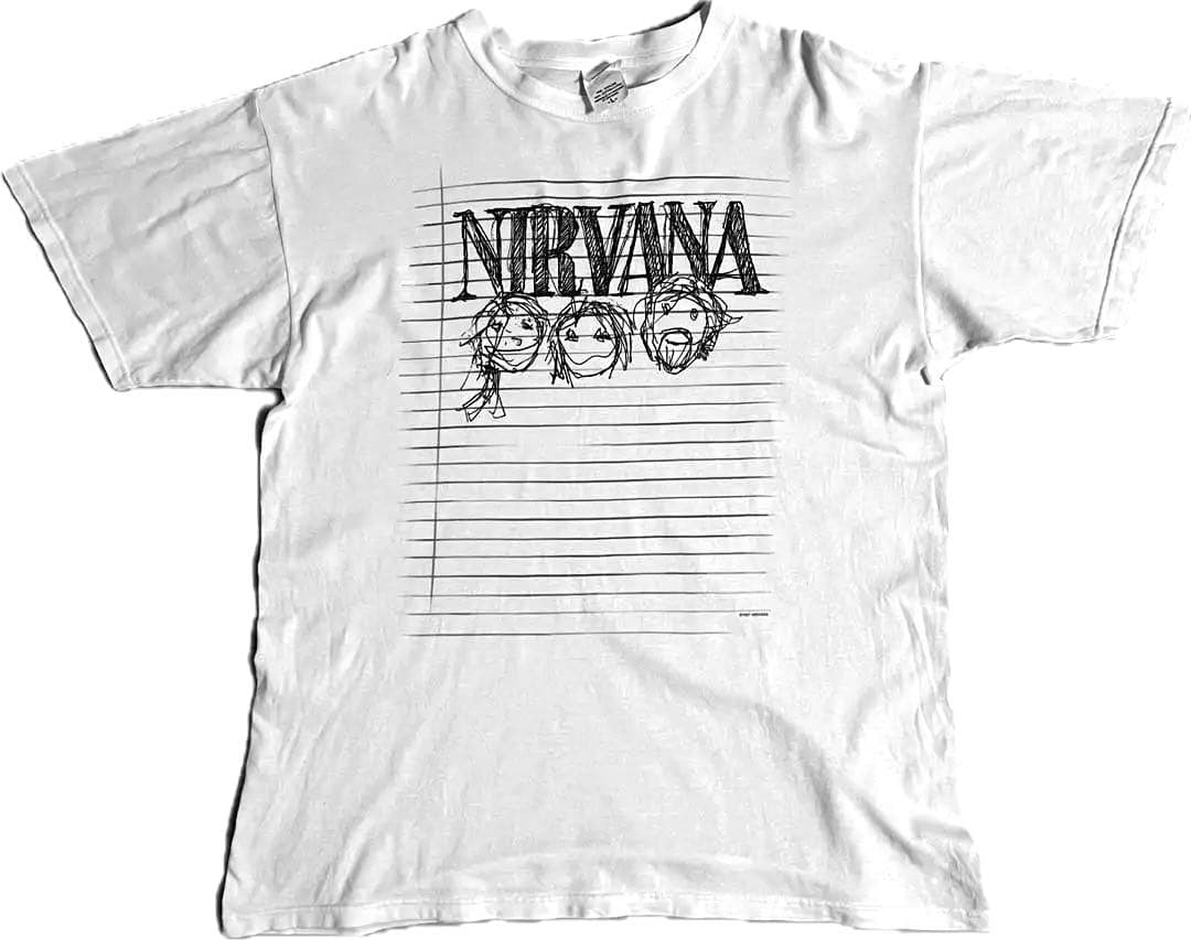 90s NIRVANA/ニルヴァーナ Tシャツ 白 ヴィンテージLサイズ