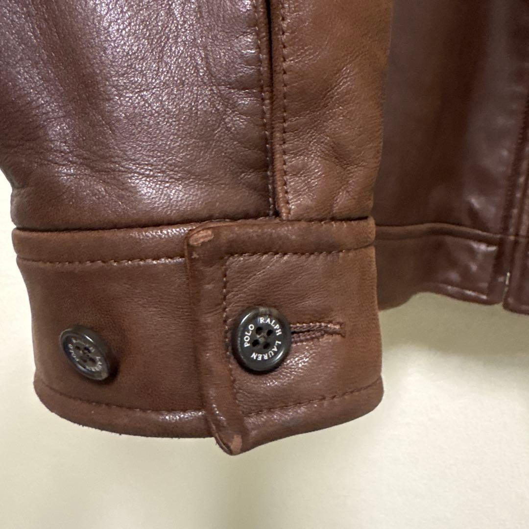 そ*た様 ラルフローレン　レザージャケット　スイングトップ　ブラウン　茶 XL