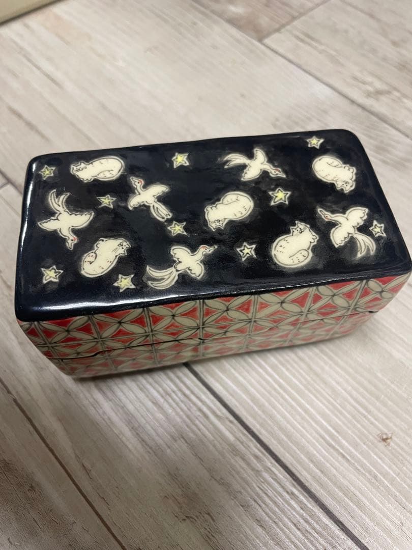 ナスミドリ　希少　陶箱　蓋物　値引き不可