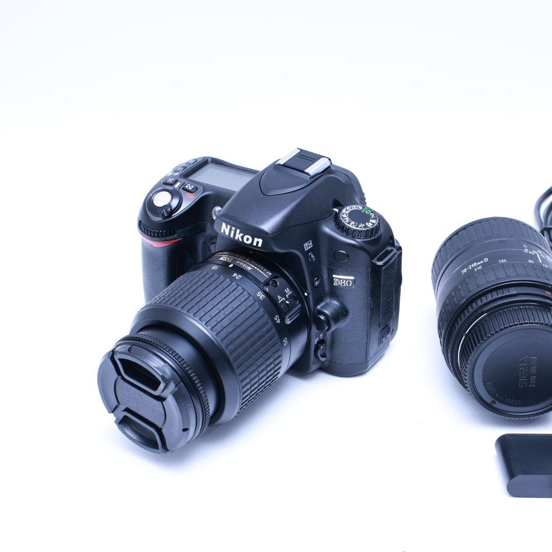 スマホ転送可作例あり Nikon D80 一眼レフデジタルカメラ 電池 レンズ