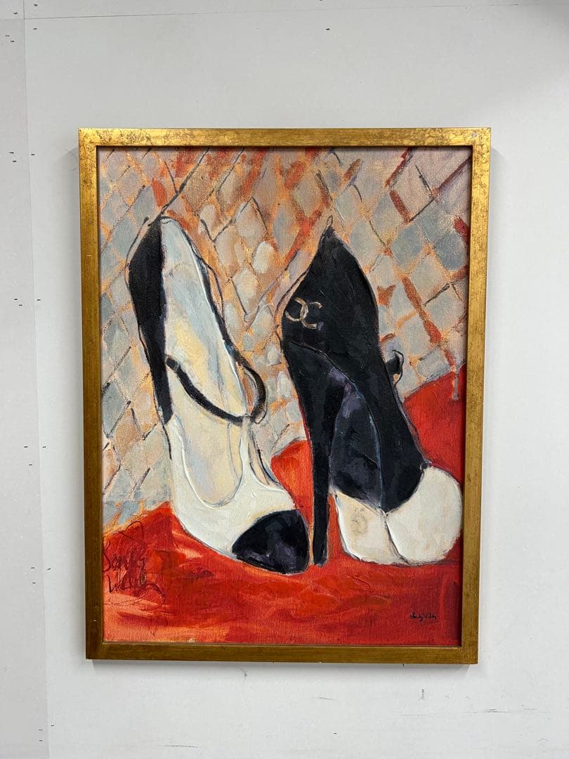 【Francfranc】SANDY WELCH 靴の油彩画 金色【着払い】