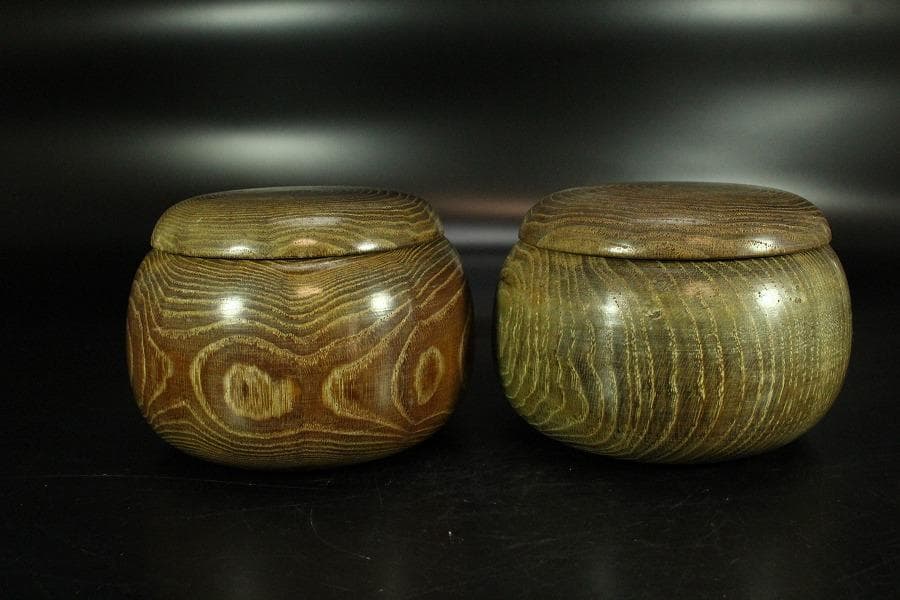 碁石 碁器 時代物 一対(K-YC403)