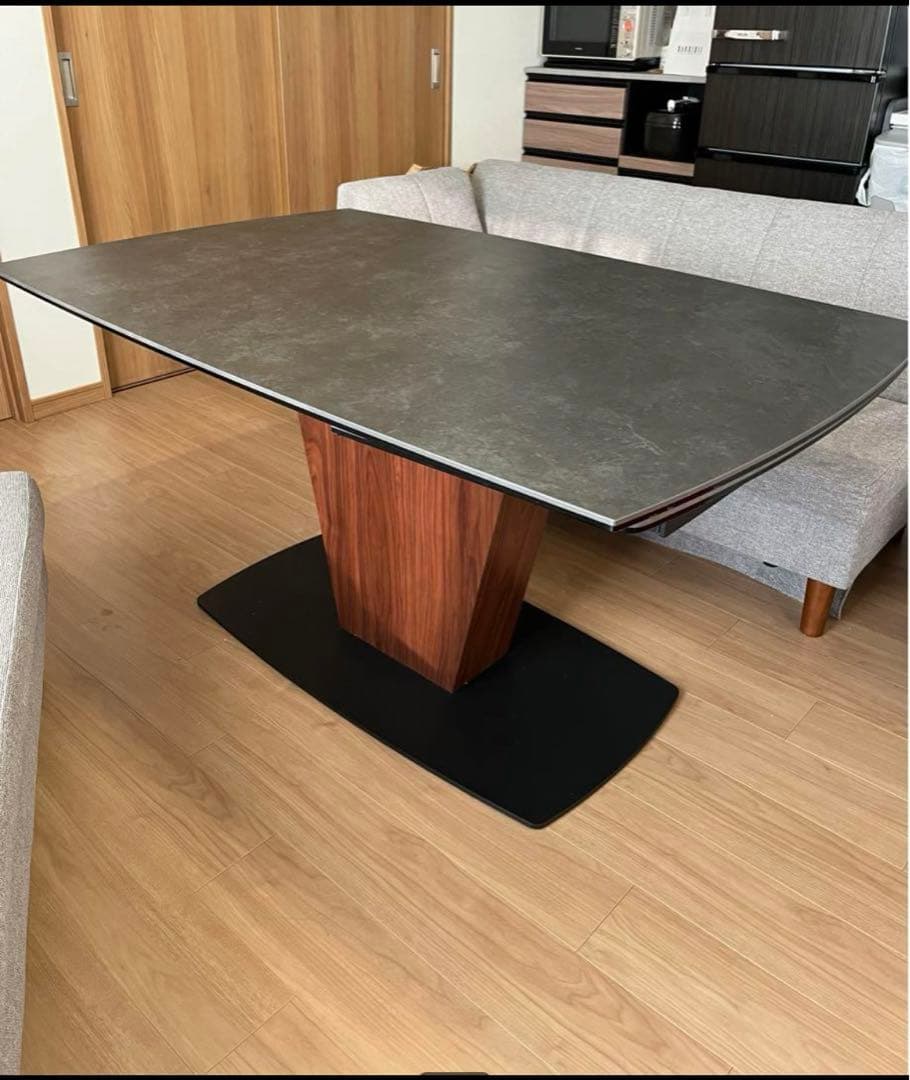 【価格訂正】大理石調ダイニングテーブル　しょこら