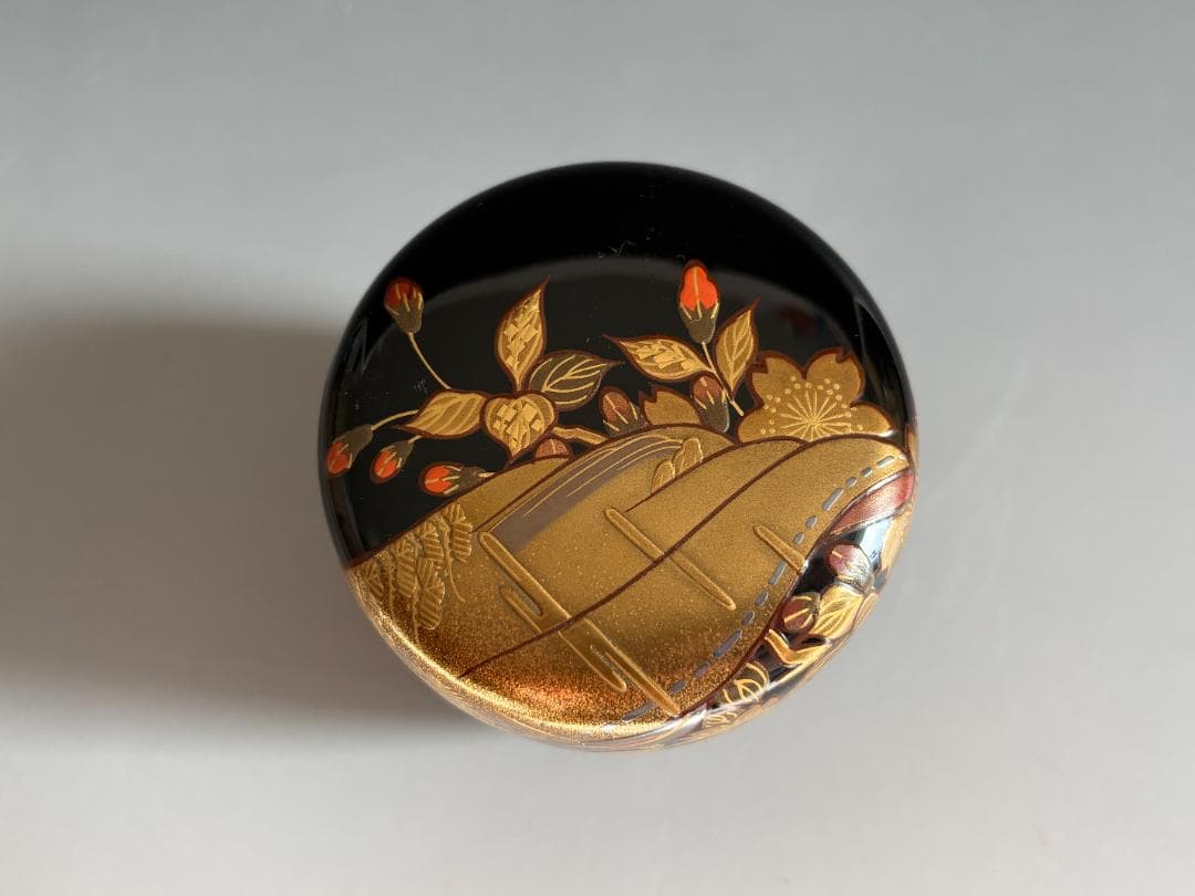 高林吟月　袖二桜蒔絵　棗　薄茶器　茶道具