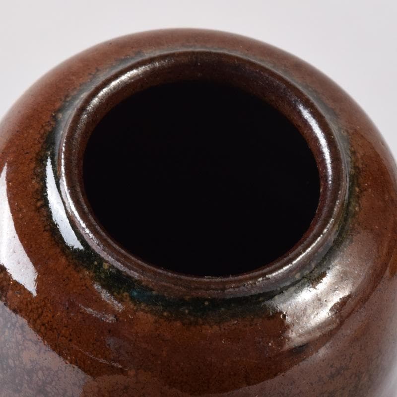 茶道具　平安　笹田有祥作　摸　六祖　茶入　仕覆付　共箱　V　7870