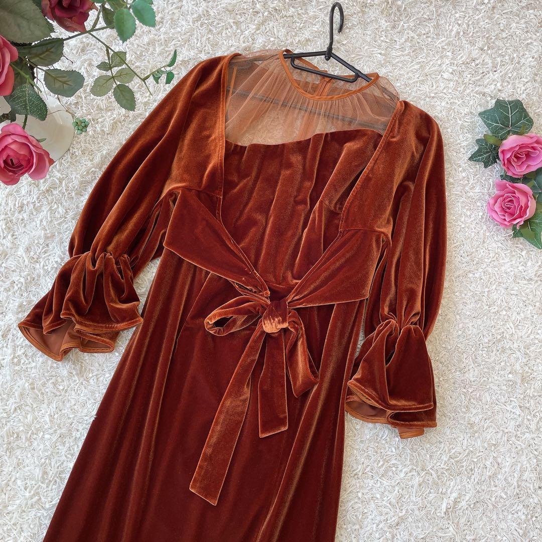 《Na♡》アメリ　2way CURVE VELOURS DRESS