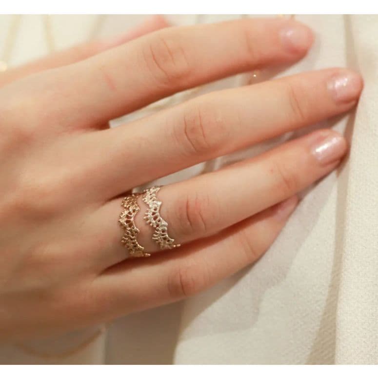 KAORU アトリエカオル クラウンリング K10 グリーンゴールド レース