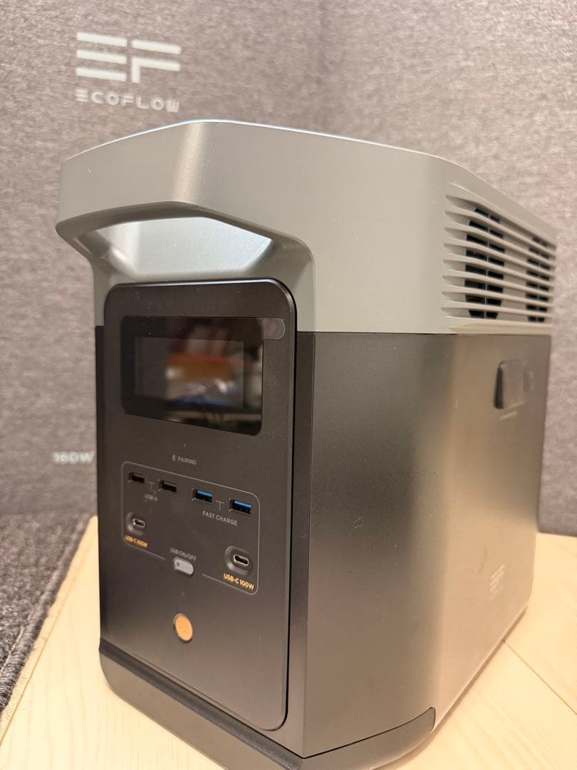 新品 EcoFlow DELTA 2 / 中古ソーラーパネル付き　セット