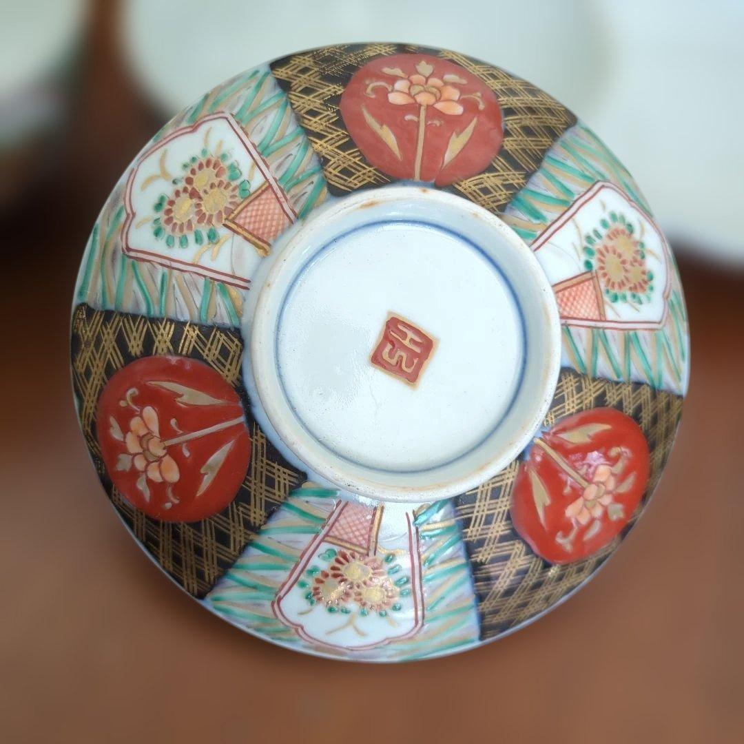 骨董　伊万里　蓋付き　お茶碗　碗　色絵　錦手　アンティーク　5つ〜