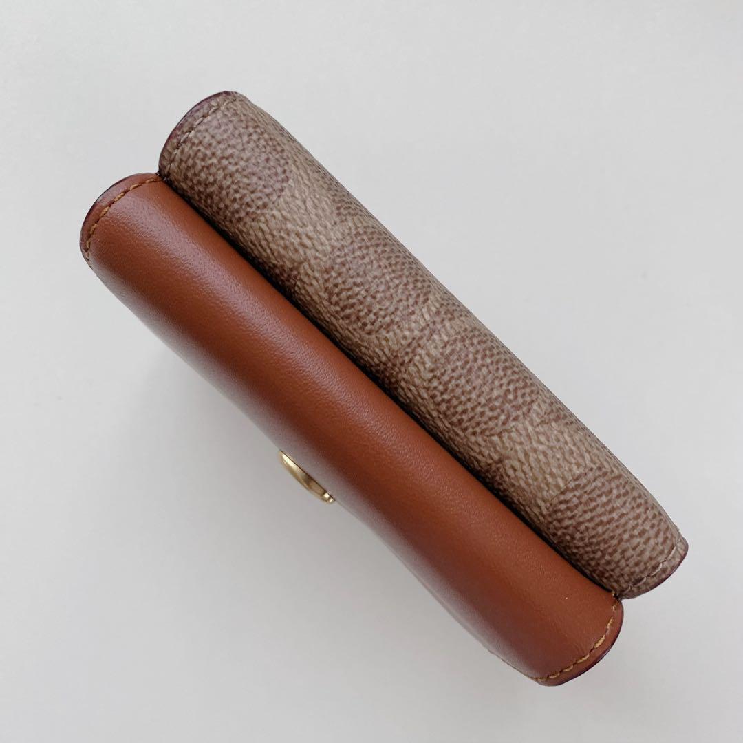 【新品未使用】COACHコーチ★財布★ミニトライフォールドウォレット★キャメル