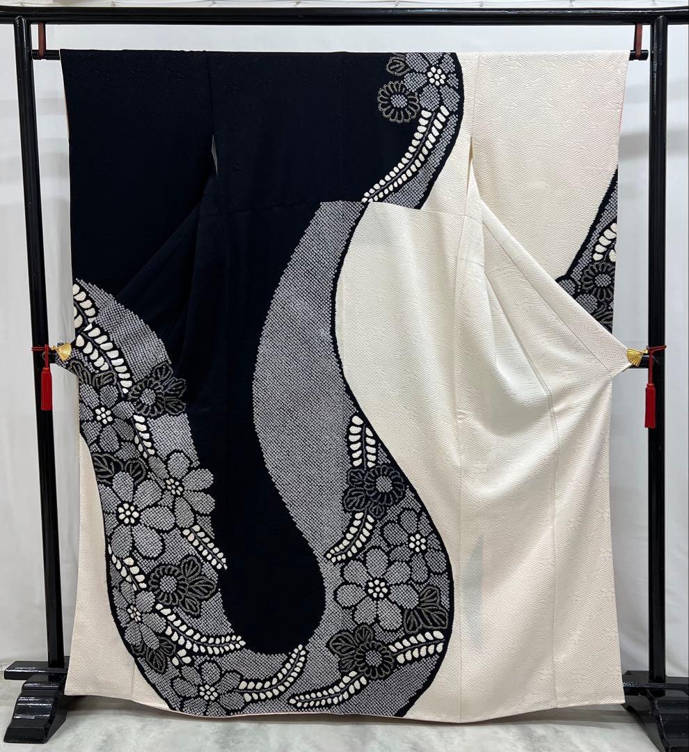 振り袖　フルセット　長襦袢　金彩加工　総絞り　モノトーン　成人式　592