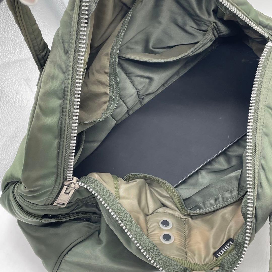 ⑧BN3887□PORTER ヘッドポーター タンカー ボストンバッグ グリーン