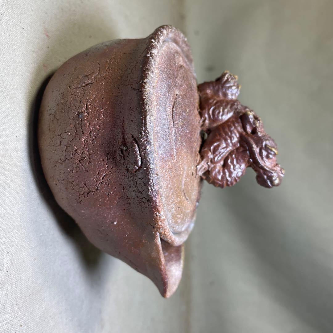 備前焼　備前手造り龍宝瓶　獅子宝瓶 在銘 ２点セット 煎茶器 急須 煎茶道具