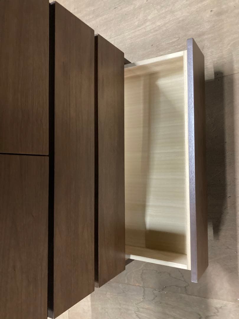 美品・廃盤希少★無印 木製チェスト4段・ワイド・ウォールナット材