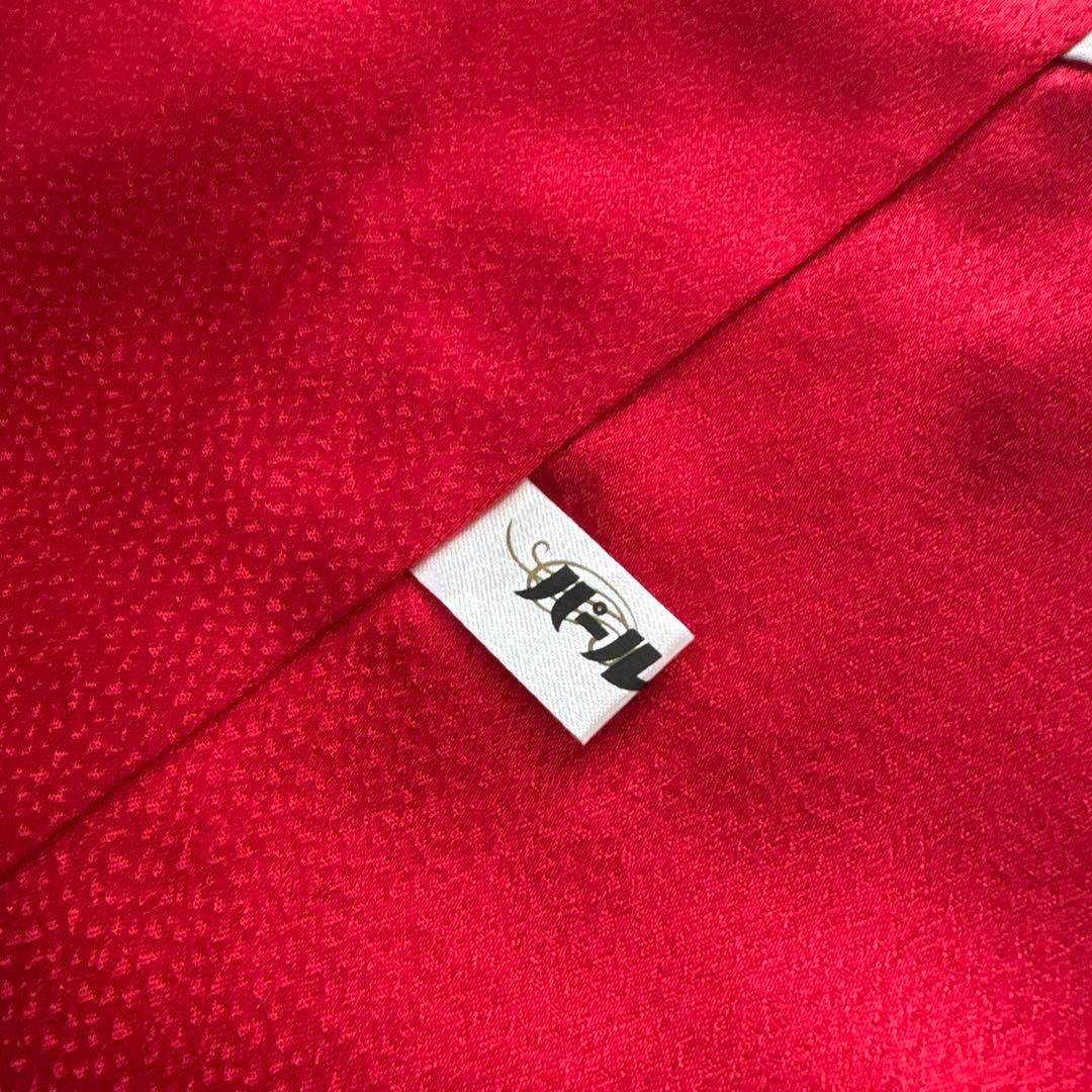 正絹　赤×黒　疋田　熨斗目　振袖　着物単品　成人式