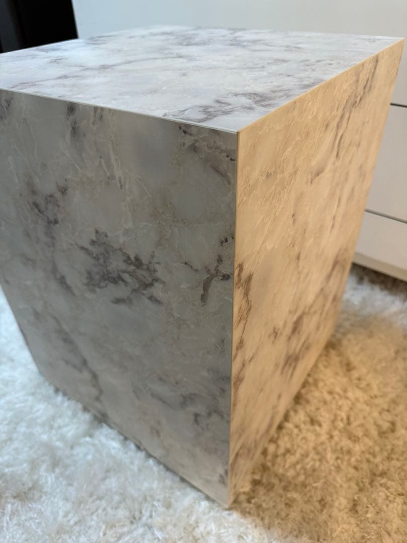 Wood style 大理石調サイドテーブル